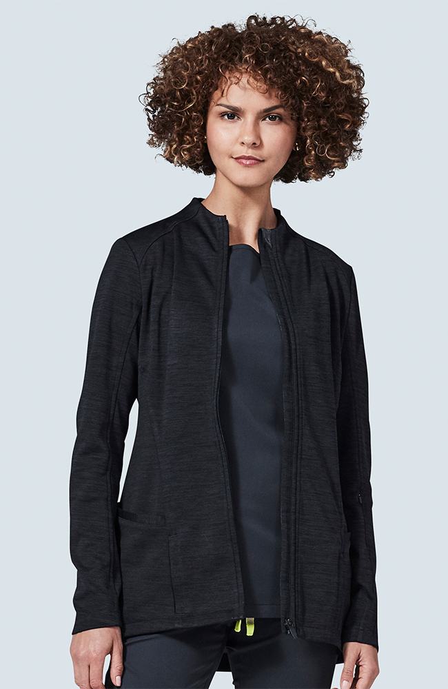 Women's Ionic Scrub Jacket, BLK Black | black, large