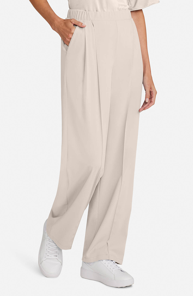 Women's Pleated Wide Leg Scrub Pant, TAT Toasted Tan | brown, large