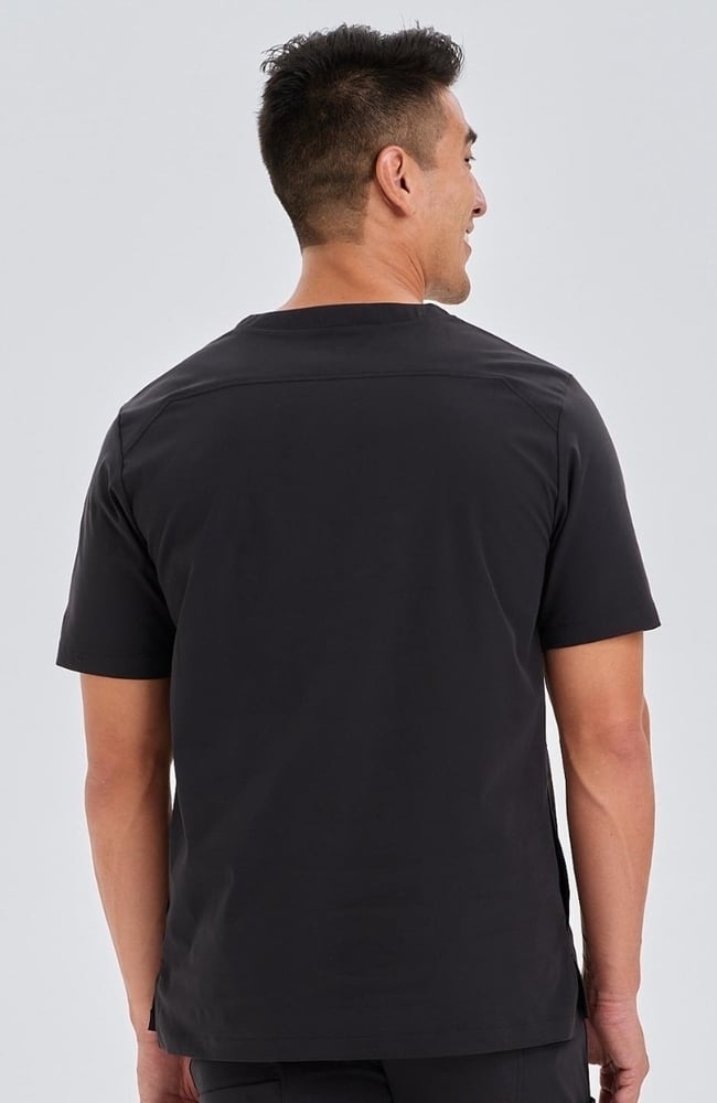 Men's Realm V-Neck Scrub Top, BLK Black, large