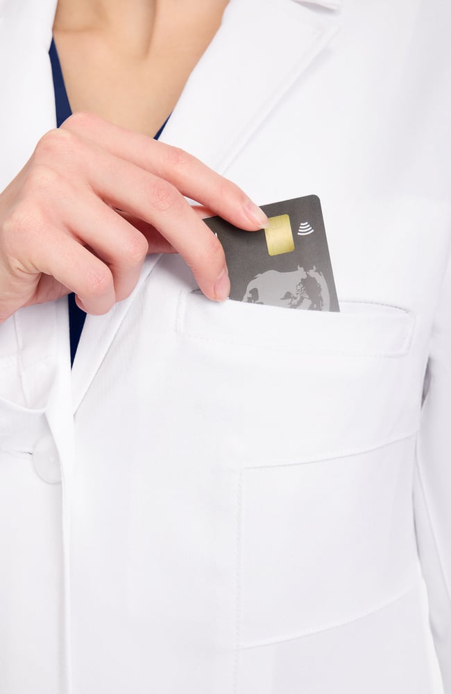 Women's Vega Athletic Fit 34½" Lab Coat, WHT White | white, large