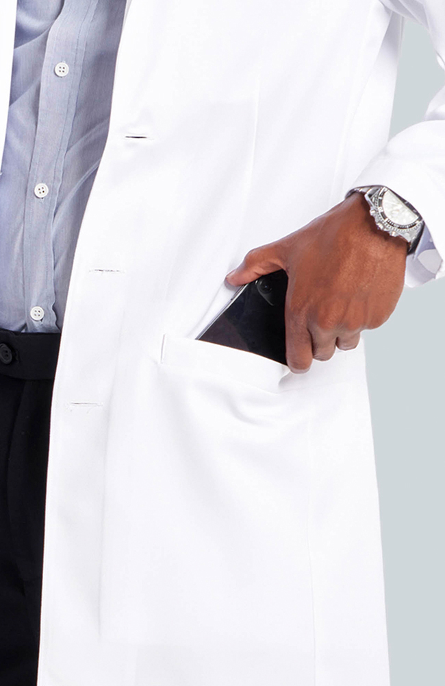 Men's M3 E. Wilson Slim Fit 36¾” Lab Coat, WHT White, large