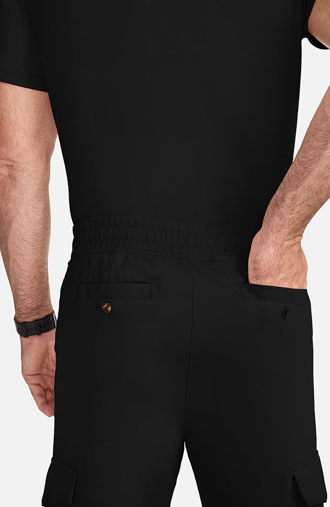 Men's Ponte Cargo Scrub Pant, BLK Black | black, large