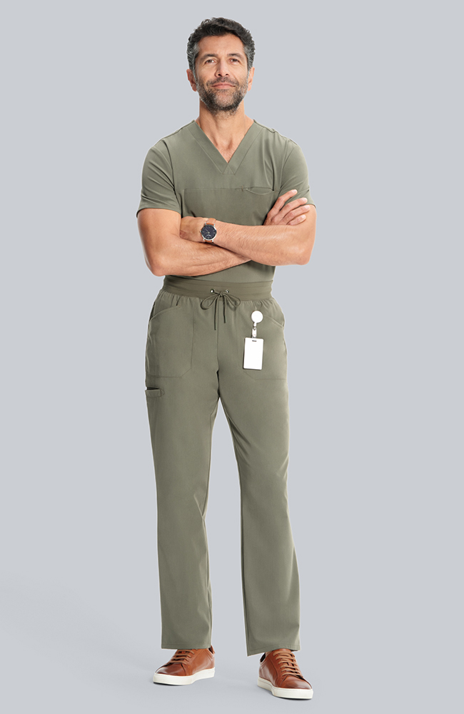 Men's Scrub Set: Vapor 3-Pocket Top &  Zephyr Straight Leg Pant, OLV Olive | olive, large