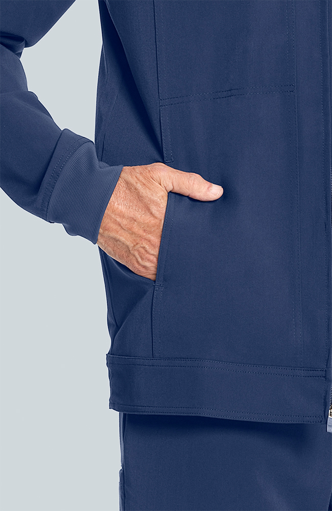 Men's Equinox 4-Pocket Scrub Jacket, NAV Navy, large