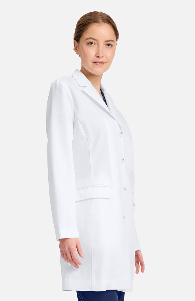 Women's Becca Slim 33¼" Lab Coat, WHT White | white, large