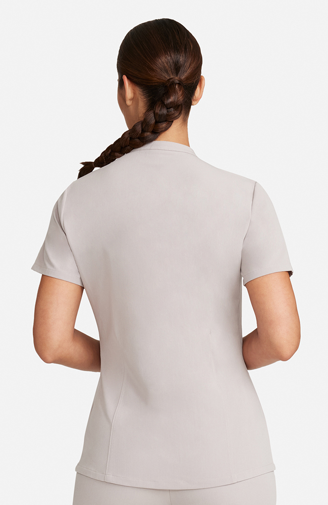 Women's Taiga Welt Pocket Scrub Top, WMS Warm Stone | grey, large