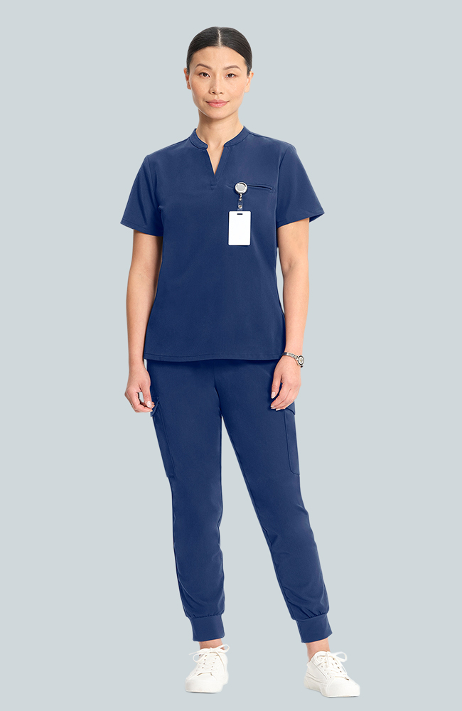 Women's Scrub Set: Taiga Welt Pocket Top & Bosque Jogger Pant, NAV Navy, large