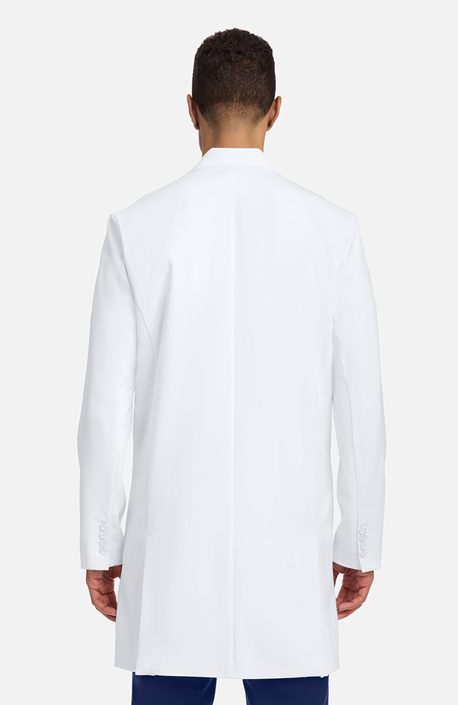 Men's Watson Double Breasted 38" Lab Coat, WHT White | white, large