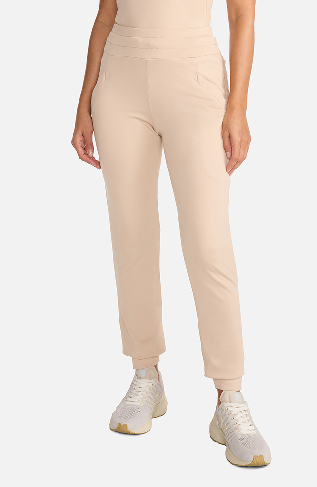 Women's Ponte Jogger Scrub Pant, TAT Toasted Tan | brown, large