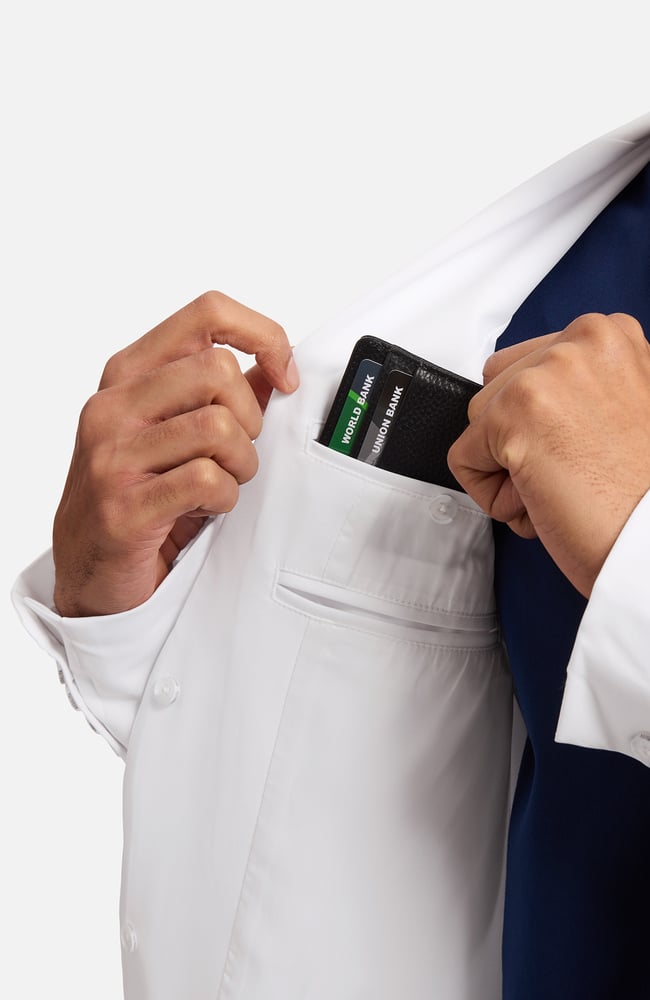 Men's Jonas Fitted 34&frac12;" Lab Coat , WHT White | white, large