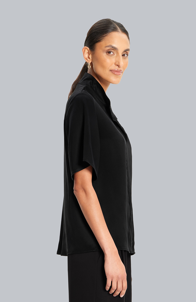 Women&rsquo;s Silk Stand Collar Scrub Top, , large