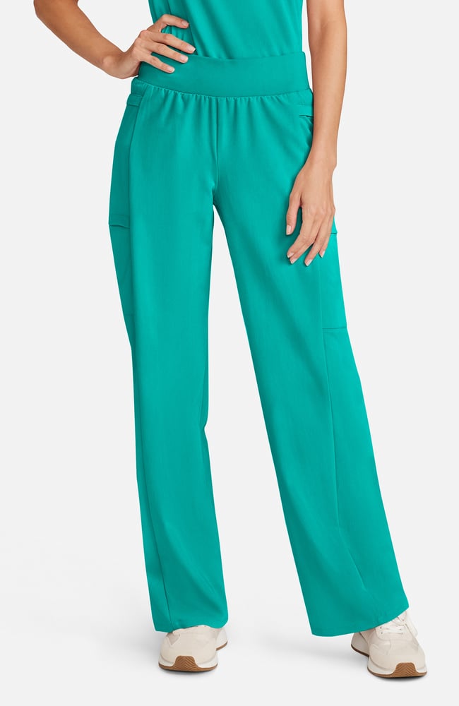 Women's Anemone 5-Pocket Straight Leg Scrub Pant, SGR Surgical Green | green, large