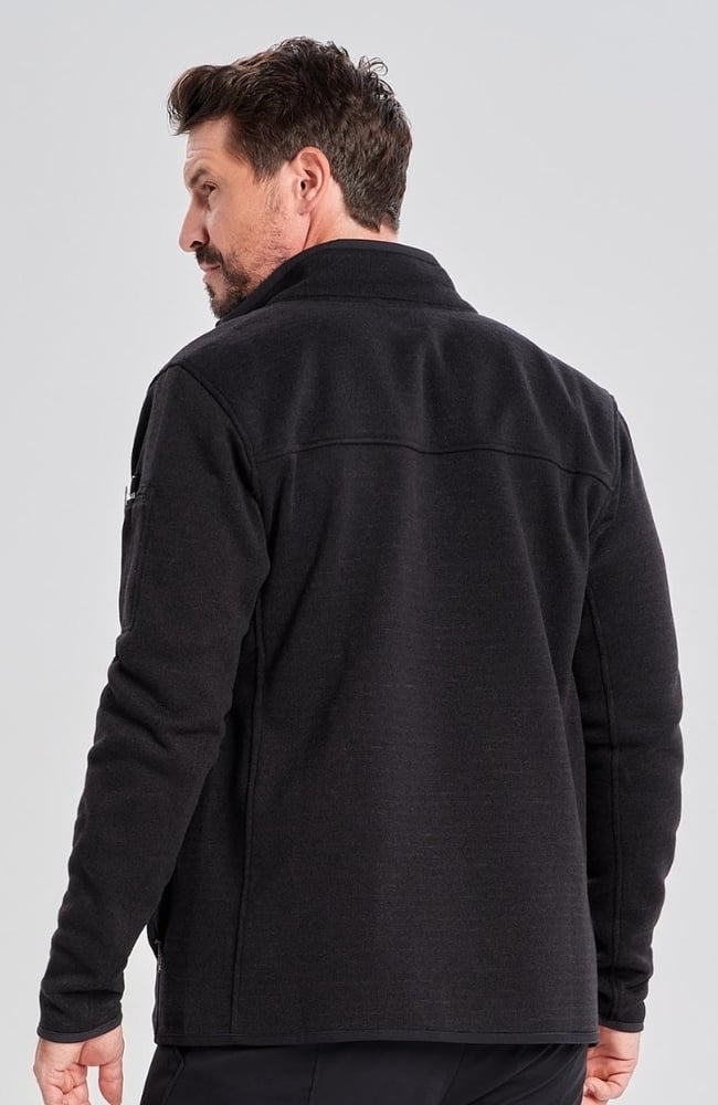 Men's Strata Performance Fleece Scrub Jacket, BLK Black, large