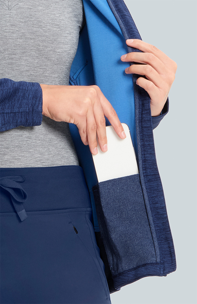 Women's Ionic Scrub Jacket, NAV Navy Blue | navy, large