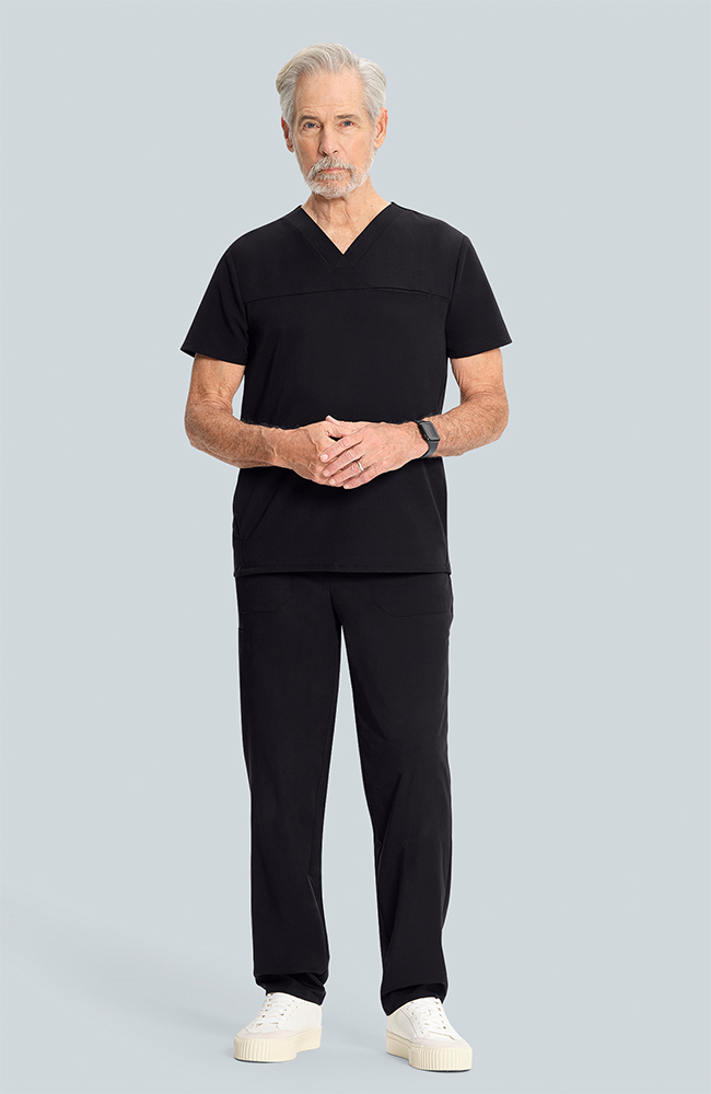 Men's Vapor 3-Pocket V-Neck Seamed Scrub Top, , large