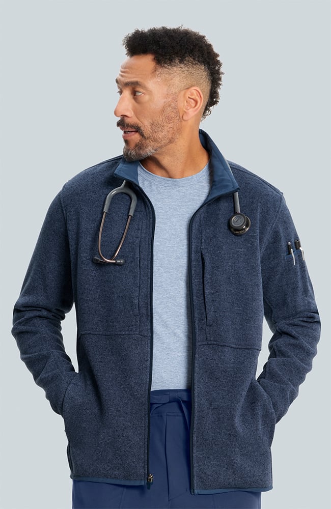 Men's Strata Performance Fleece Scrub Jacket, , large
