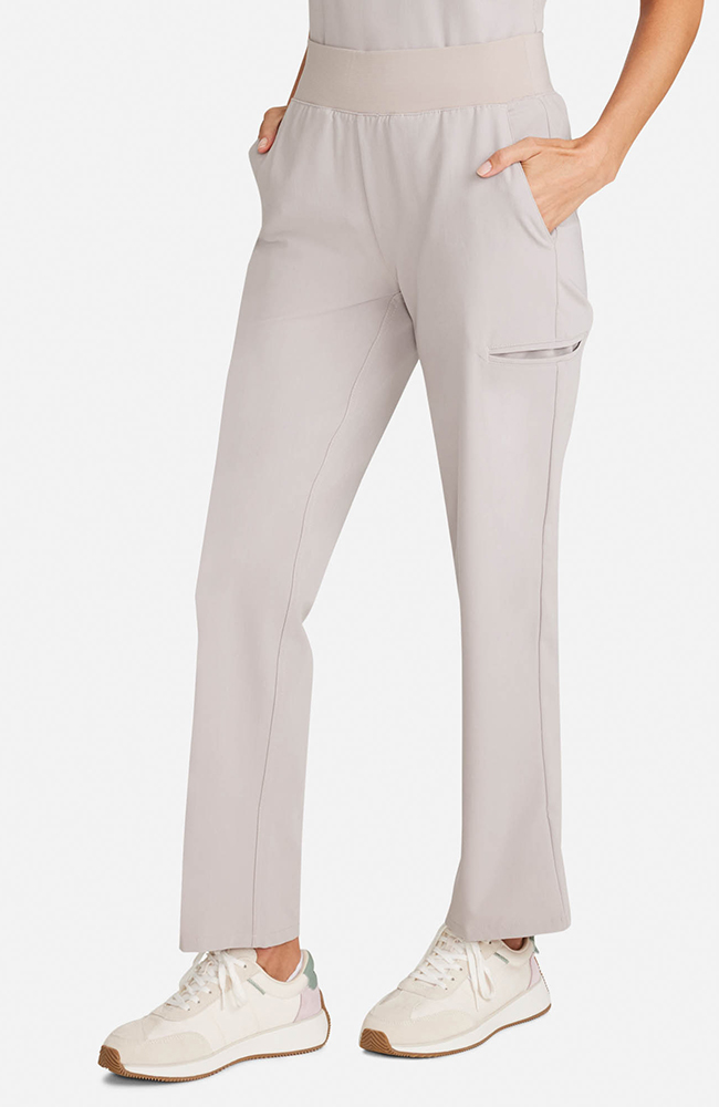 Women's Straight Leg Ankle Scrub Pant, WMS Warm Stone | grey, large