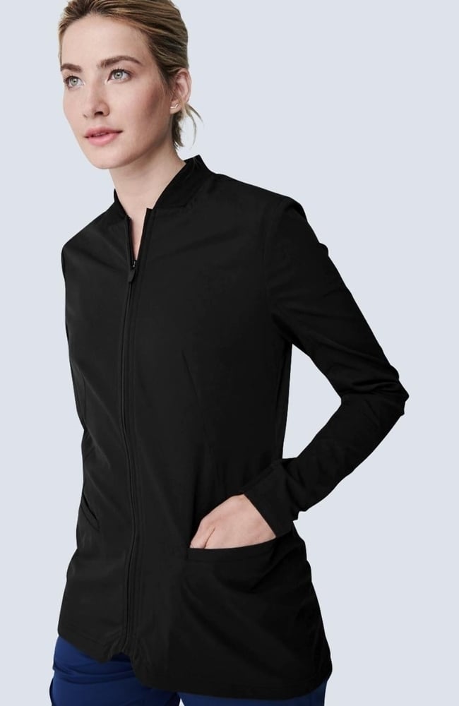 Women's Kinetic Scrub Jacket, BLK Black | black, large