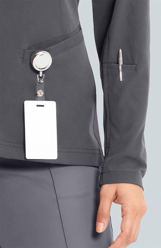 Women's Kinetic Scrub Jacket, PWT Pewter, large
