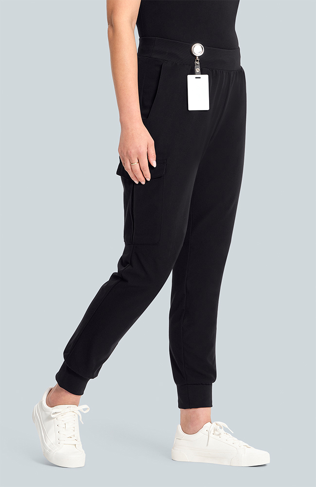 Women's Scrub Set: Flora 3-Pocket Top & Bosque Jogger Pant, BLK Black | black, large