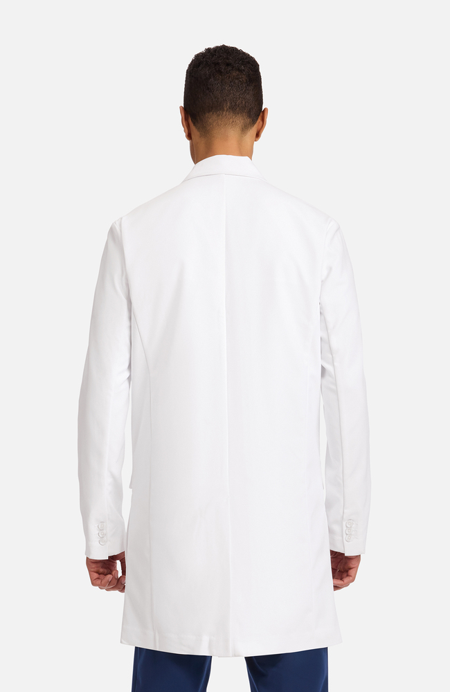 Men's Anthony Flap Pocket 38" Lab Coat, WHT White | white, large