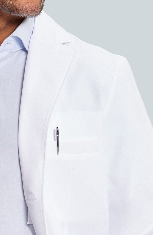 Men's M3 Laennec Classic Fit 40" Lab Coat, WHT White, large
