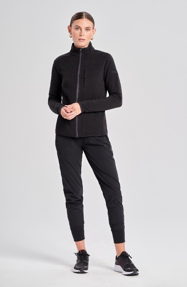 Women's Strata Sweater Fleece Jacket, BLK Black, large