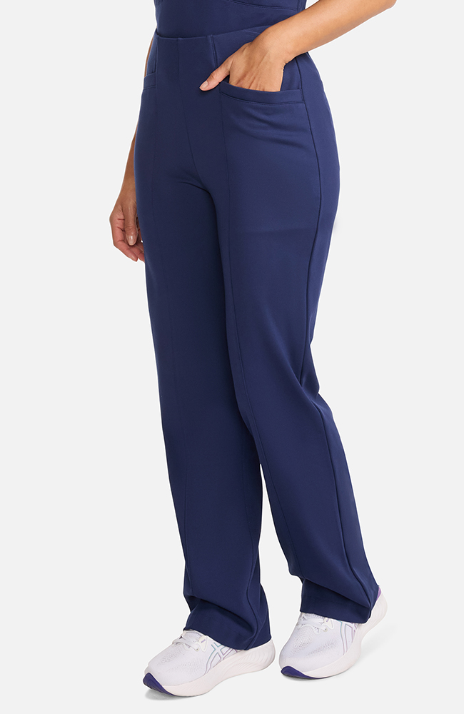 Women's Ponte Wide Leg Scrub Pant, NAV Navy | navy, large