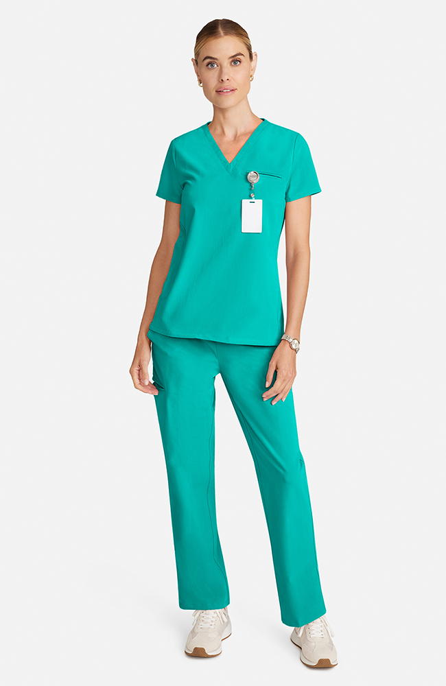Women's Flora 3-Pocket V-Neck Scrub Top, , large