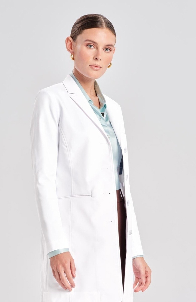 Women's Rebecca Slim Fit 33&frac14;" Lab Coat, WHT White | white, large