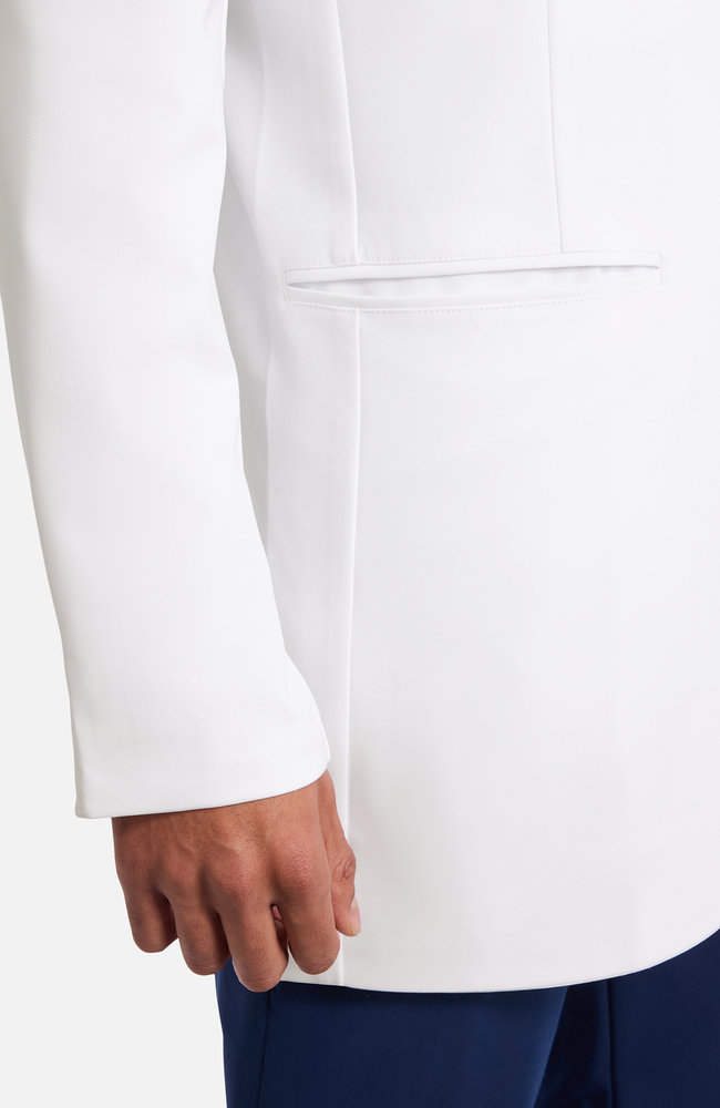 Men's Jonas Fitted 34½" Lab Coat , WHT White | white, large