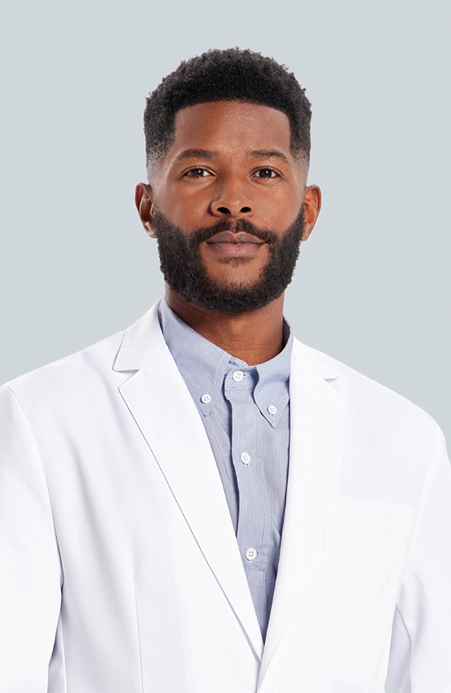 Men's M3 E. Wilson Slim Fit 36¾” Lab Coat, WHT White, large