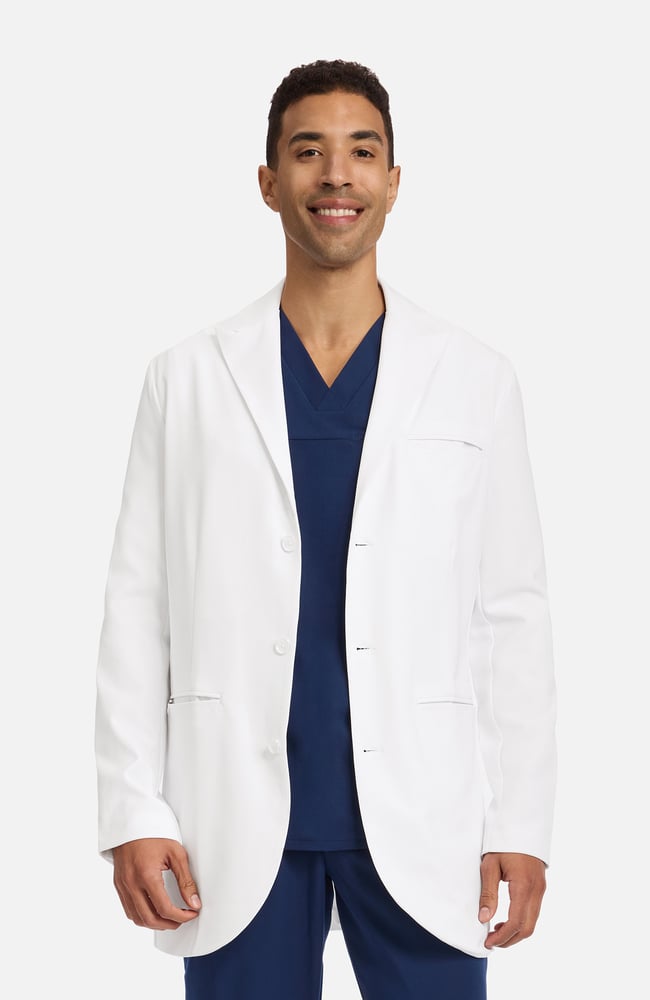 Men's Jonas Fitted 34½" Lab Coat , WHT White | white, large