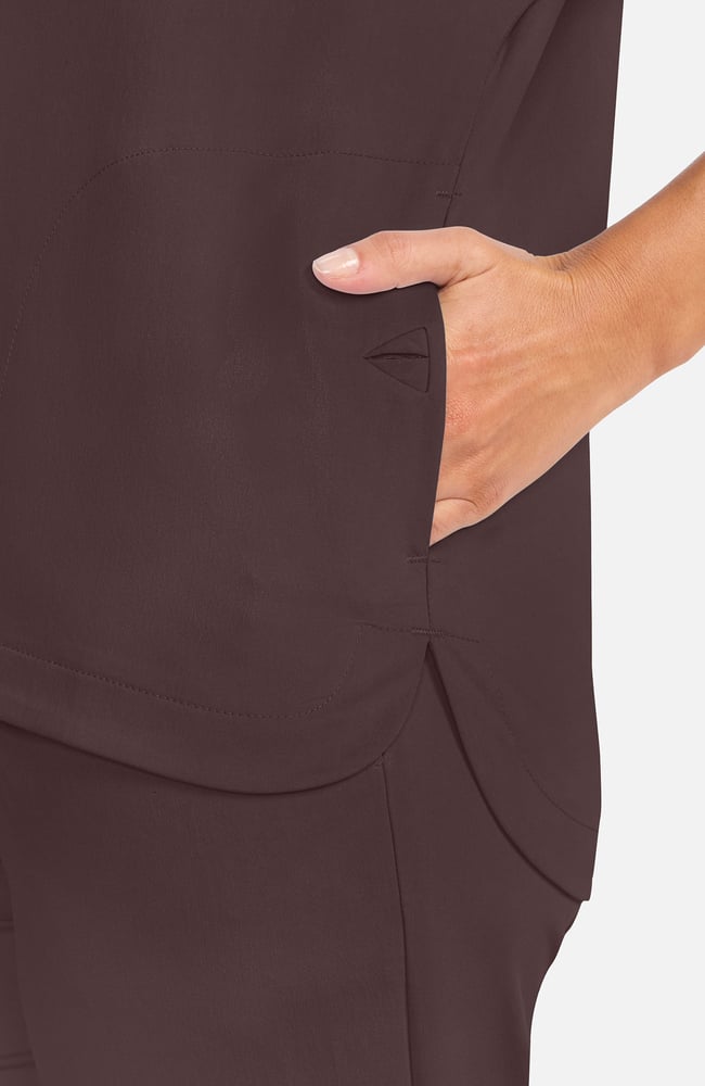 Women's Quarter-Zip Dolman Scrub Top, UMB Umbra | brown, large