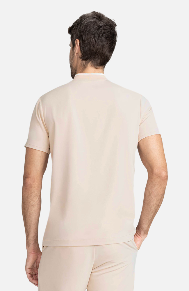 Men's Scrub Set: Rib Collar Henley Top & Cuffed Trouser Pant, , large