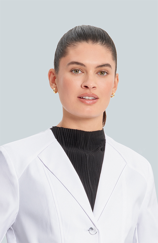Women's Vera G. Slim Fit 34¾" Lab Coat, WHT White | white, large