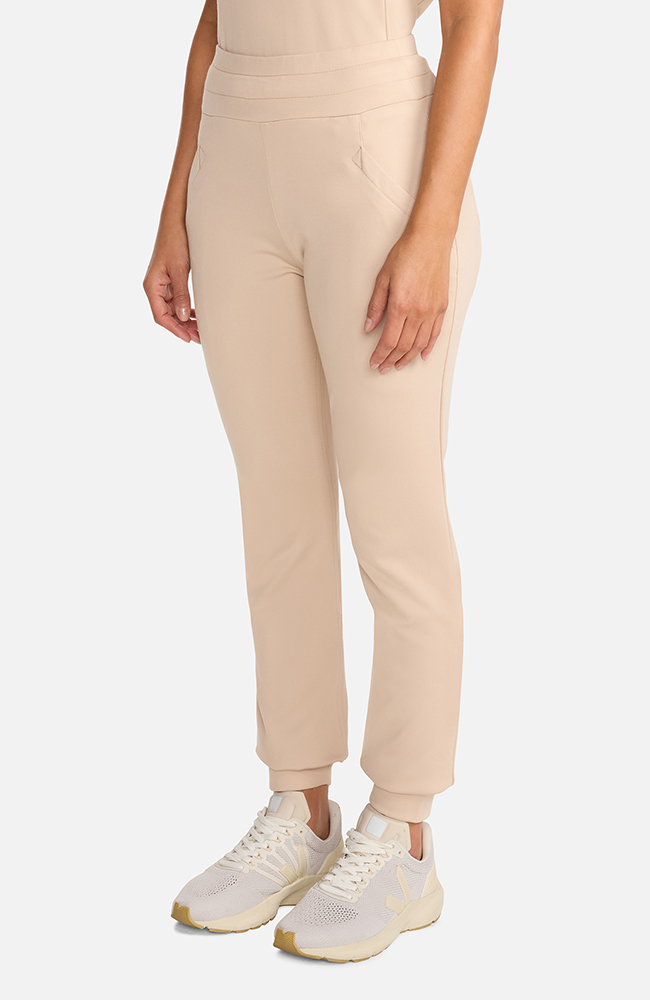 Women's Ponte Jogger Scrub Pant, TAT Toasted Tan | brown, large