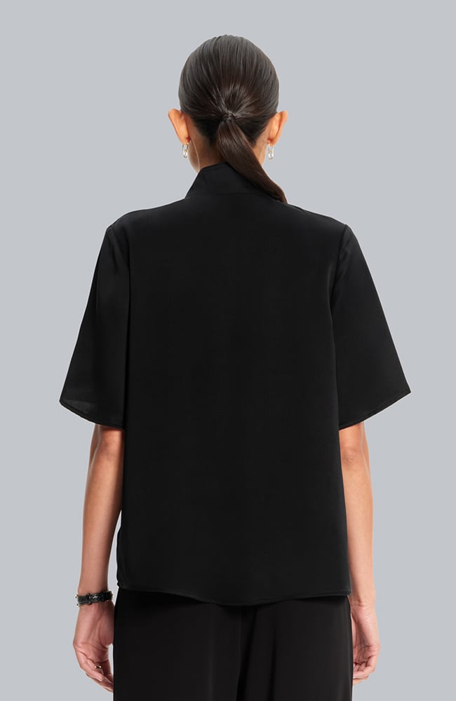 Women&rsquo;s Silk Stand Collar Scrub Top, , large