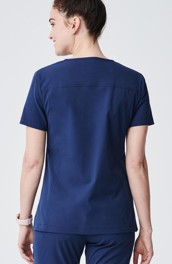 Women's Vista V-Neck Scrub Top, NAV Navy Blue, large