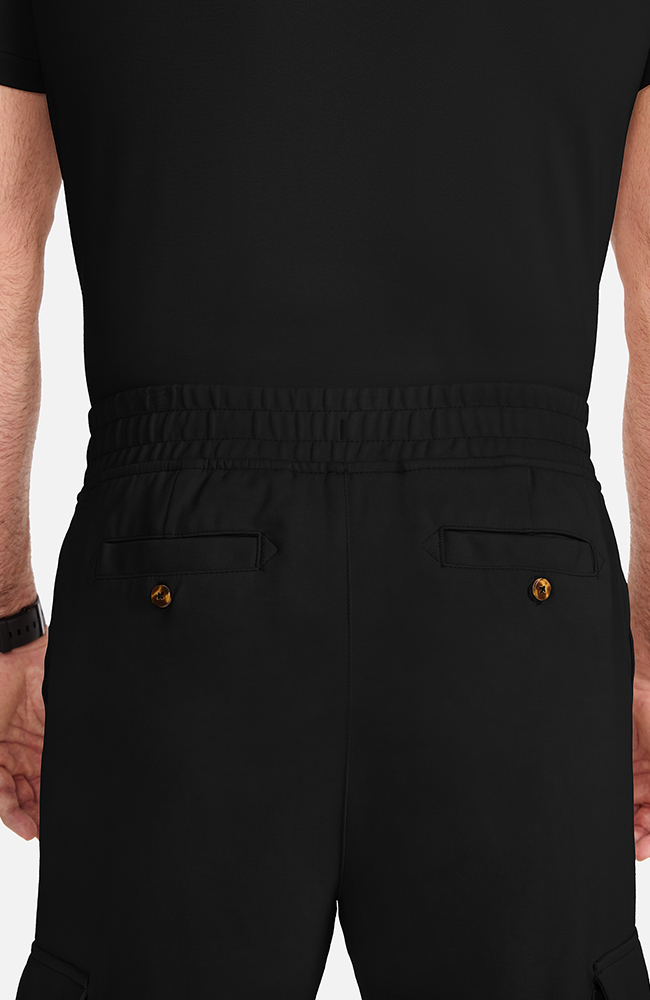 Men's Ponte Cargo Scrub Pant, BLK Black | black, large