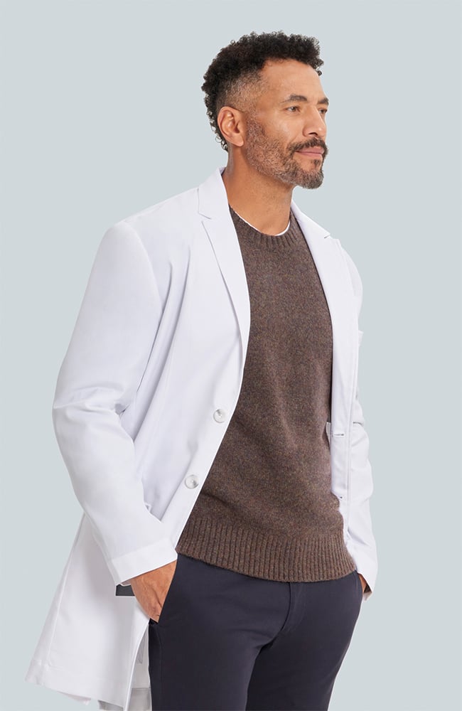 Men's H. W. Cushing Slim Fit 36" Lab Coat, WHT White | white, large