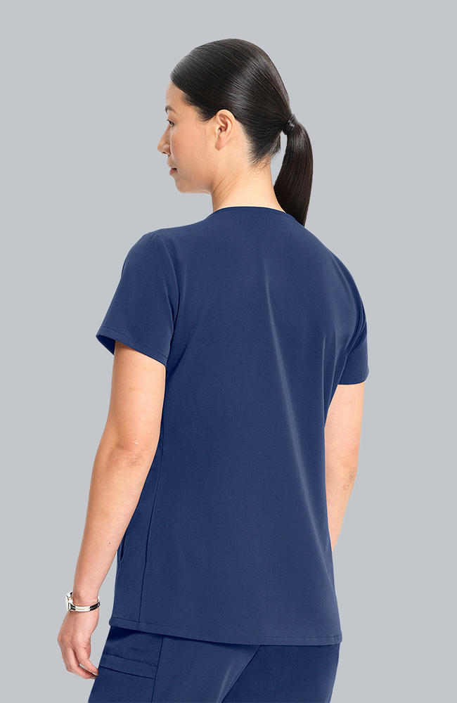 Women's Scrub Set: Flora 3-Pocket Top & Straight Leg Ankle Pant, NAV Navy, large