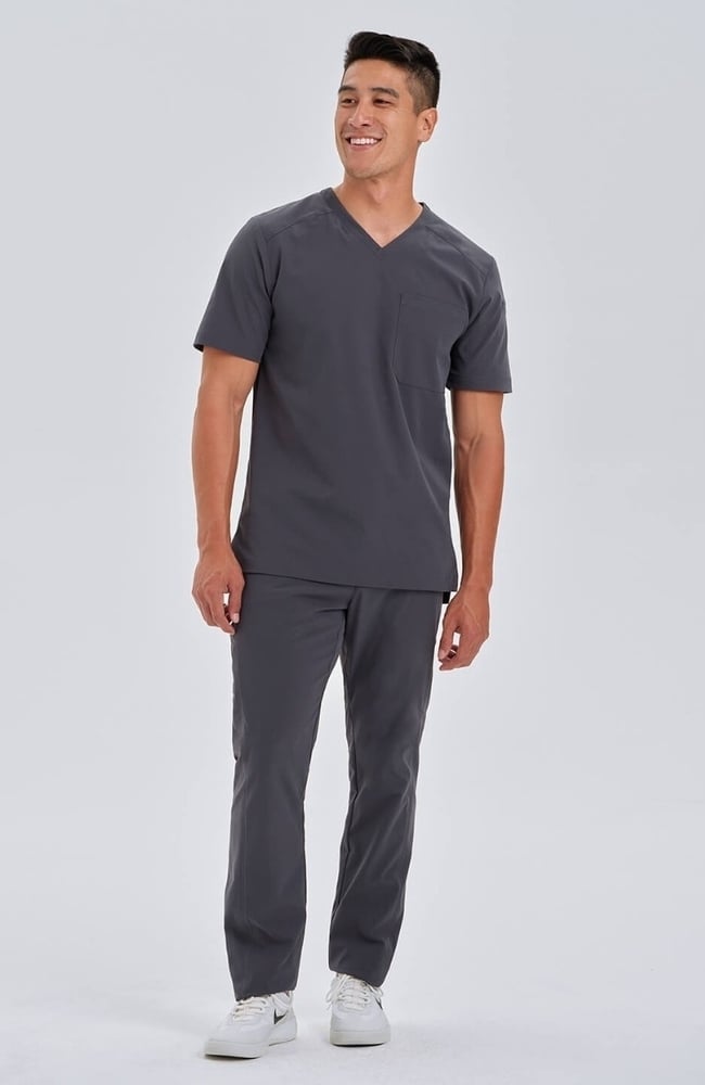Men's Apex V-Neck Scrub Top, PWT Pewter | pewter, large