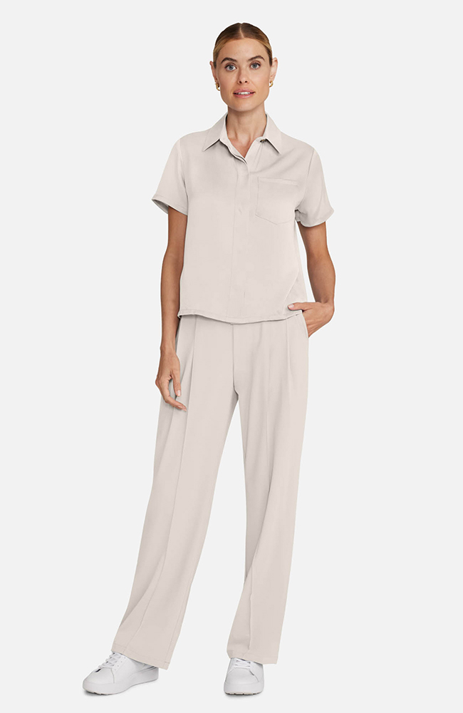 Women&rsquo;s Cropped Button-Up Scrub Top, , large