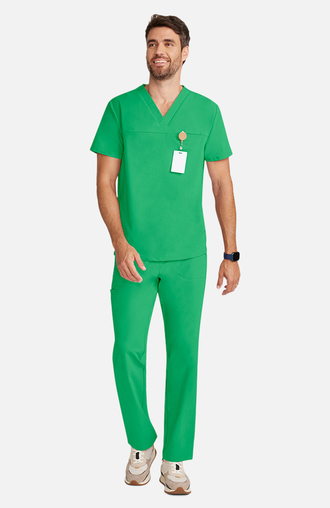 Men's Scrub Set: Vapor 3-Pocket Top &  Zephyr Straight Leg Pant, SGR Surgical Green, large