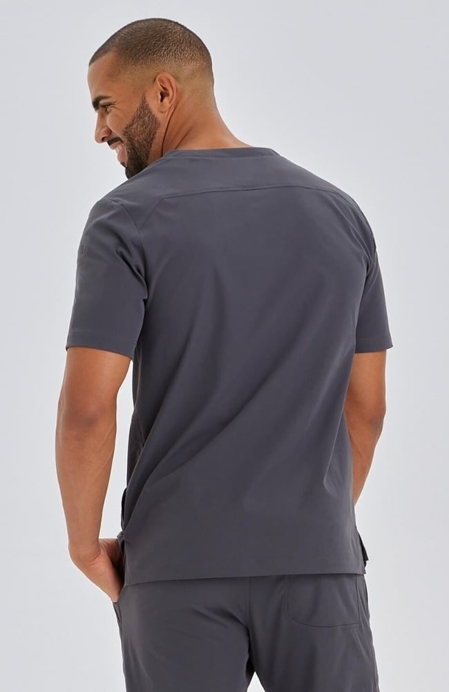 Men's Realm V-Neck Scrub Top, PWT Pewter, large