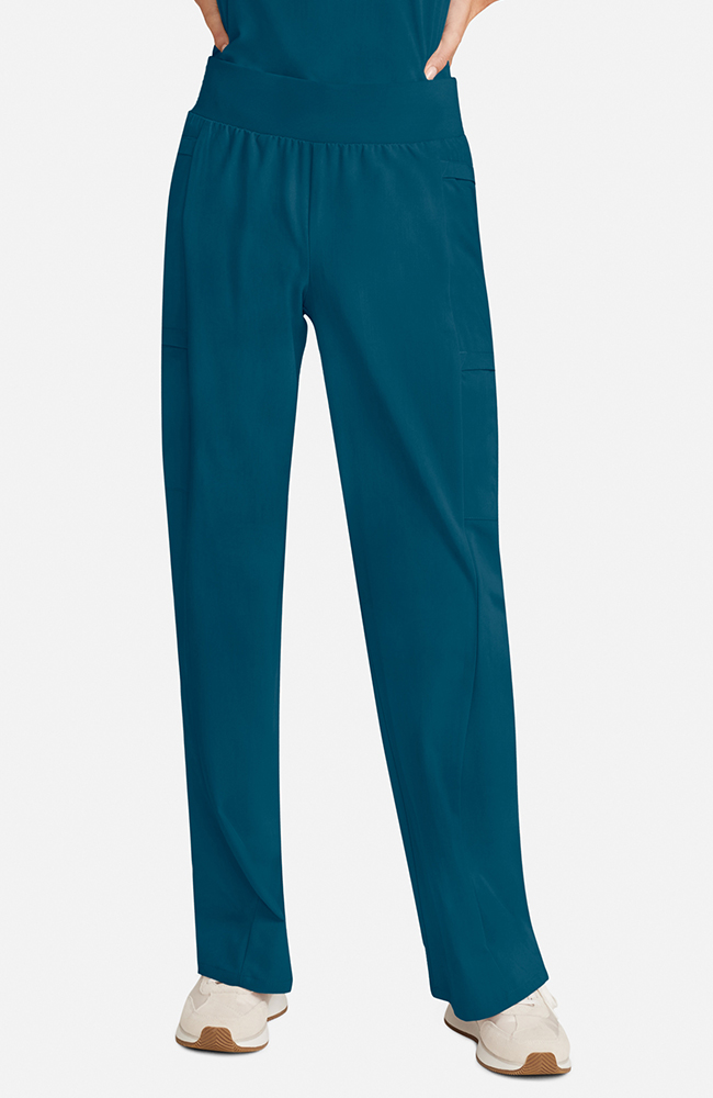 Women's Anemone 5-Pocket Straight Leg Scrub Pant, CAR Caribbean Blue | caribbean blue, large