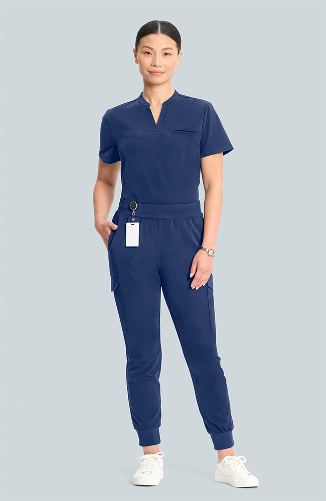 Women's Scrub Set: Taiga Welt Pocket Top & Bosque Jogger Pant, NAV Navy, large