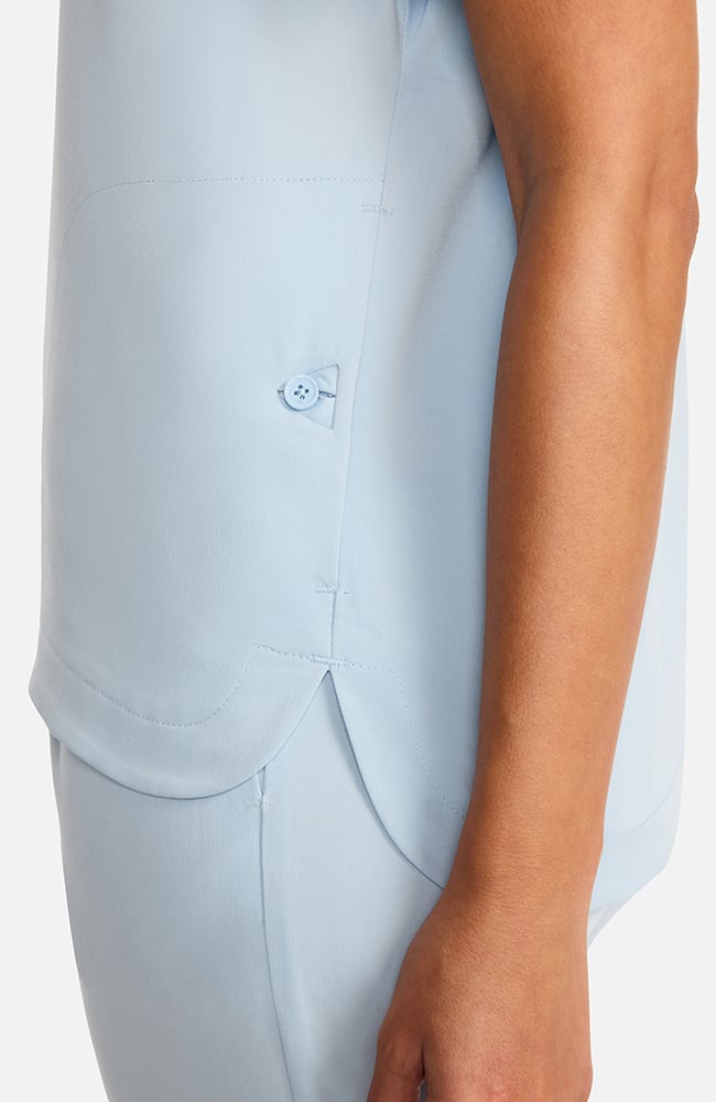 Women's Quarter-Zip Dolman Scrub Top, ICB Ice Blue | blue, large