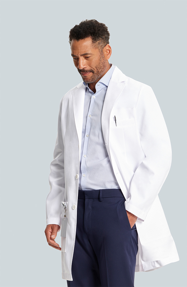 Men's M3 Laennec Classic Fit 40" Lab Coat, WHT White, large